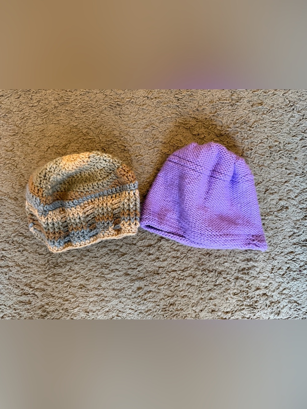 LOT of 3 Knit Beanie hats & gloves